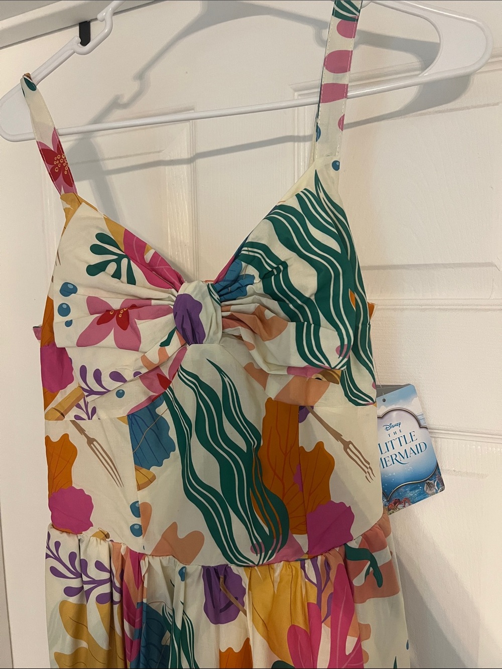 Disney The Little Mermaid Floral Tie-Front Girls' Swim Dress - Multicolor